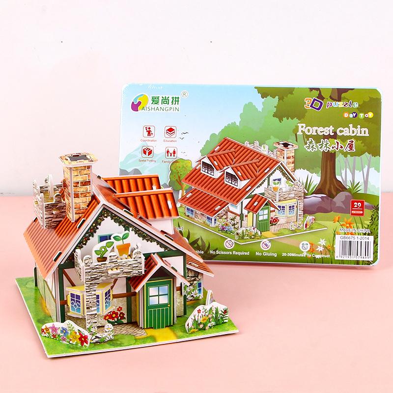 3D Foam Puzzle Set Childrens Building Toy Creative Diy Craft Educational Activity Kit for Kids 3-6Years Small Blocks Gift