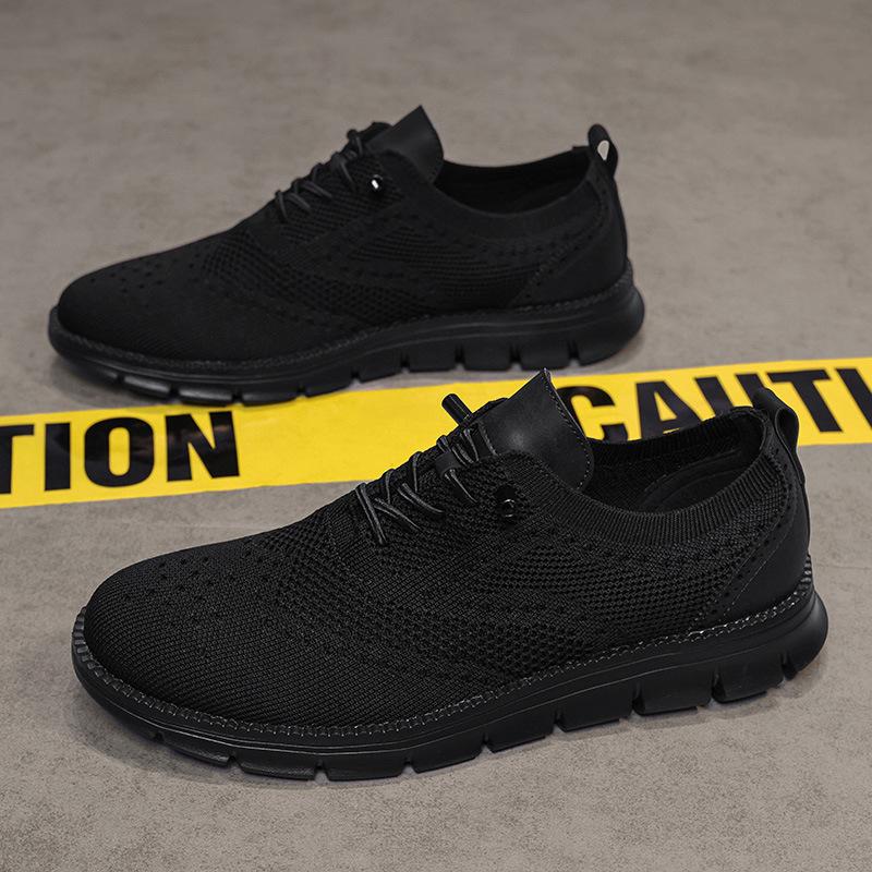 2025 внешняя торговля британский стиль мужская обувь весна и лето дышащая спортивная обувь обувь из сетки с плетением «муха» большой размер 48 размер кроссовки