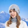 2PCS/Set Soft Knitted Hat Warm Beanie Cap Gift Women Hats Scarfs Set  for Women