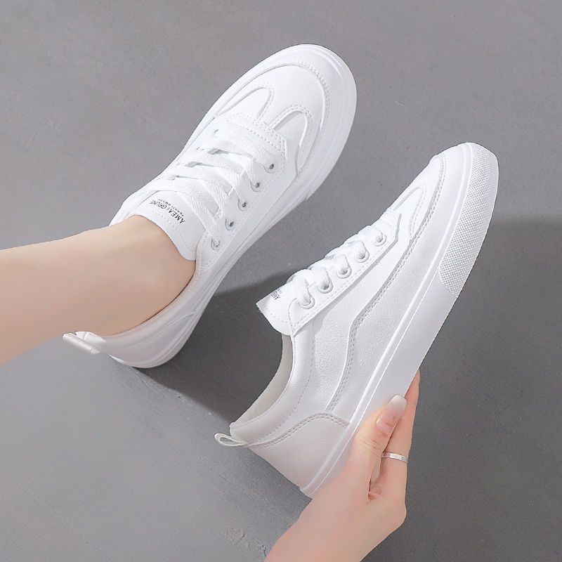White Shoes for Women Summer Thin New Ins Breathable Soft Leather Versatile Casual Sneakers for Students