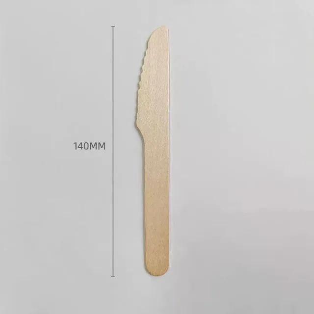 100pcs Disposable Wooden Spoon Knife Forks Biodegradable EcoFriendly Tableware Western Dessert Ice Cream Scoop for Party Picnic