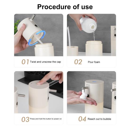 Автоматический сенсорный дозатор мыла с технологией водонепроницаемости IPX5, бесконтактный дозатор мыла с функцией вспенивания, работающий от аккумулятора