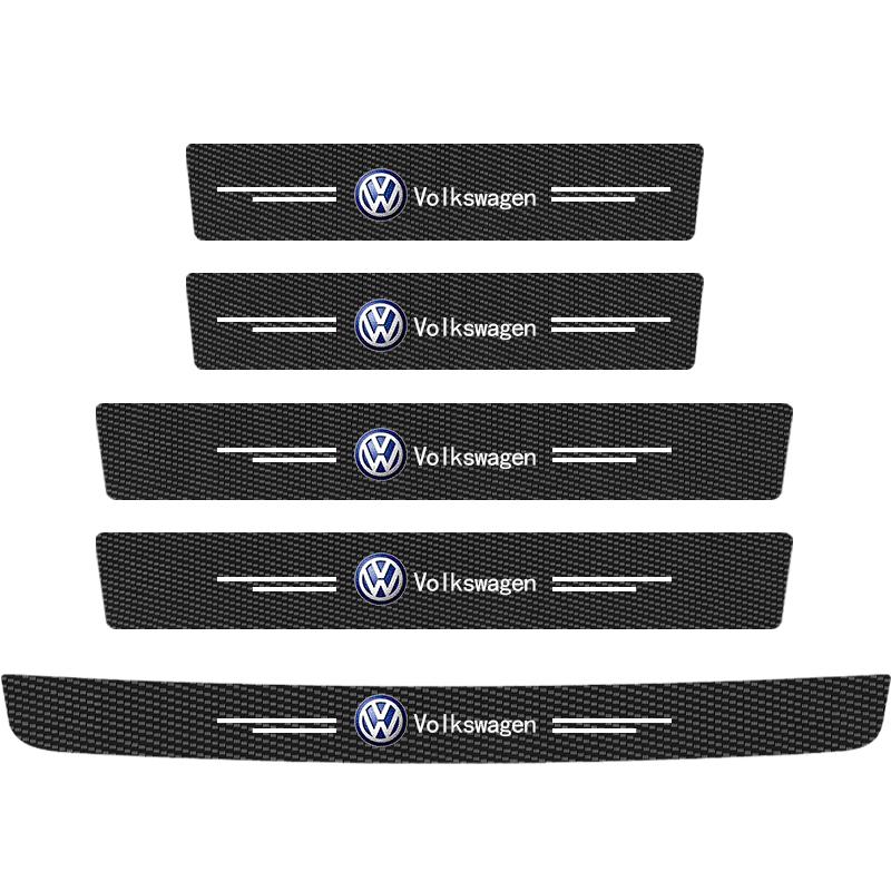 New Car Door Sill Plate Sticker Anti-scratch Strip Trunk Protection Decals For VW Polo Beetle Passat Bora Touran Golf Jetta zl9