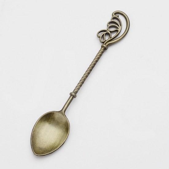 Кофейная ложка с заостренным наконечником и длинной ручкой, ретро-резьба, пищевая многоцелевая посуда, цинковый сплав, столовая ложка для смешивания и размешивания, десертная чайная ложка, кухонный инструмент