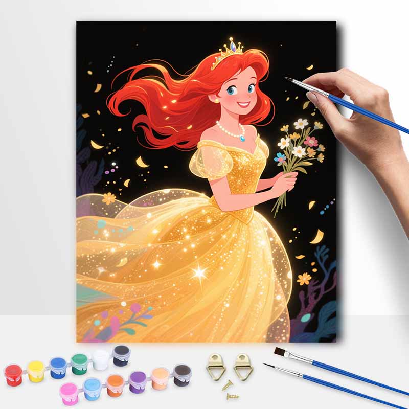 Disney Принцесса масляная живопись ручная роспись раскраска картина ручная работа DIY домашний декор подарок