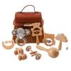 WOODEN TEETHER Погремушка Погремушка Детский Подарок Игрушка Деревянная Игрушка на Веревочке Тачка Набор Детских Игрушек Деревянная Игрушка Неокрашенный Набор из 8 Развивающих Игрушек Набор Детских Подарков