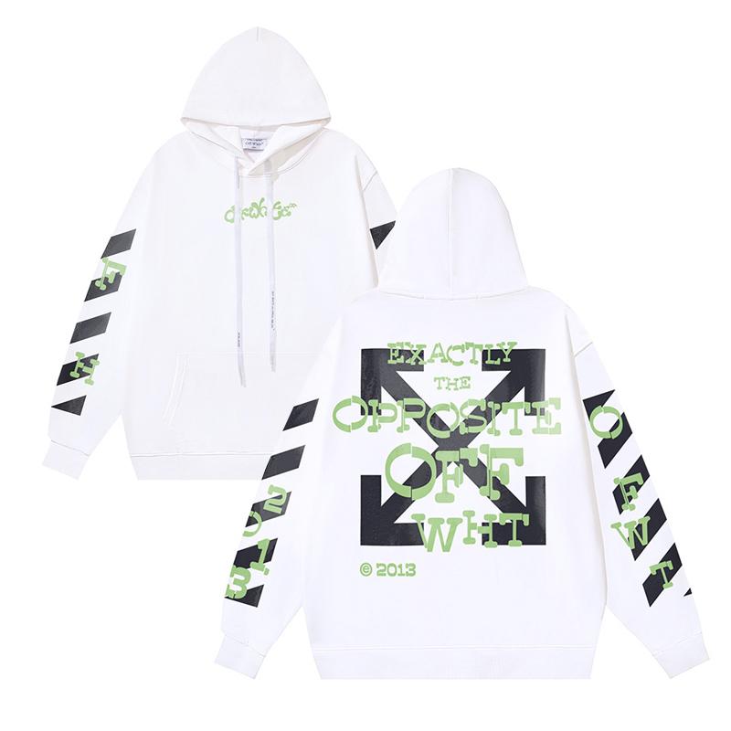 1113 Off-White 2026 Autumn and Winter New OW Fluorescent Letter Arrow Pullover Men's and Women's Hooded Sweatshirt Sweatshirt