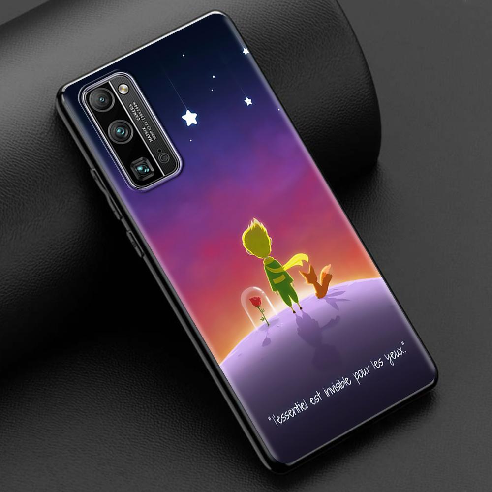 Чехол для мобильного телефона Honor 8S 20 10 8X 10 9 10i 20i 7X 8A Pro 9X для Huawei P30 P40 Lite, черный мягкий чехол с изображением маленького принца лисы
