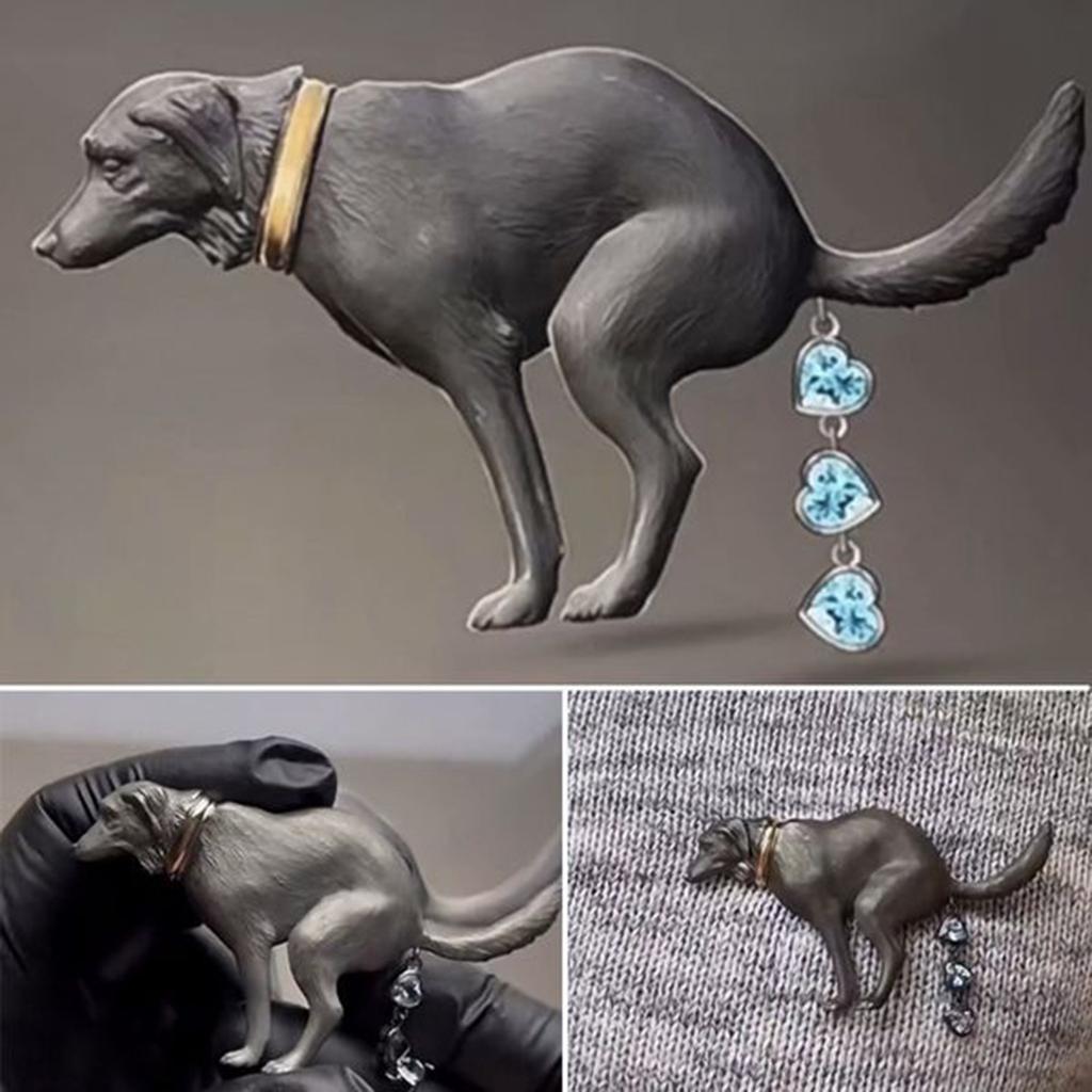 Брошь для собаки, брошь в виде животного, праздничные подарки, дизайн с какающей собакой, брошь-корсаж для девочек, друзей, одежда, платье, шляпа