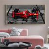 Плакаты с красным гоночным автомобилем, печать на холсте, гоночный автомобиль, подарок, настенное искусство F1, декор стены комнаты, бегущий автомобиль, смена шин на поле, картина без рамки