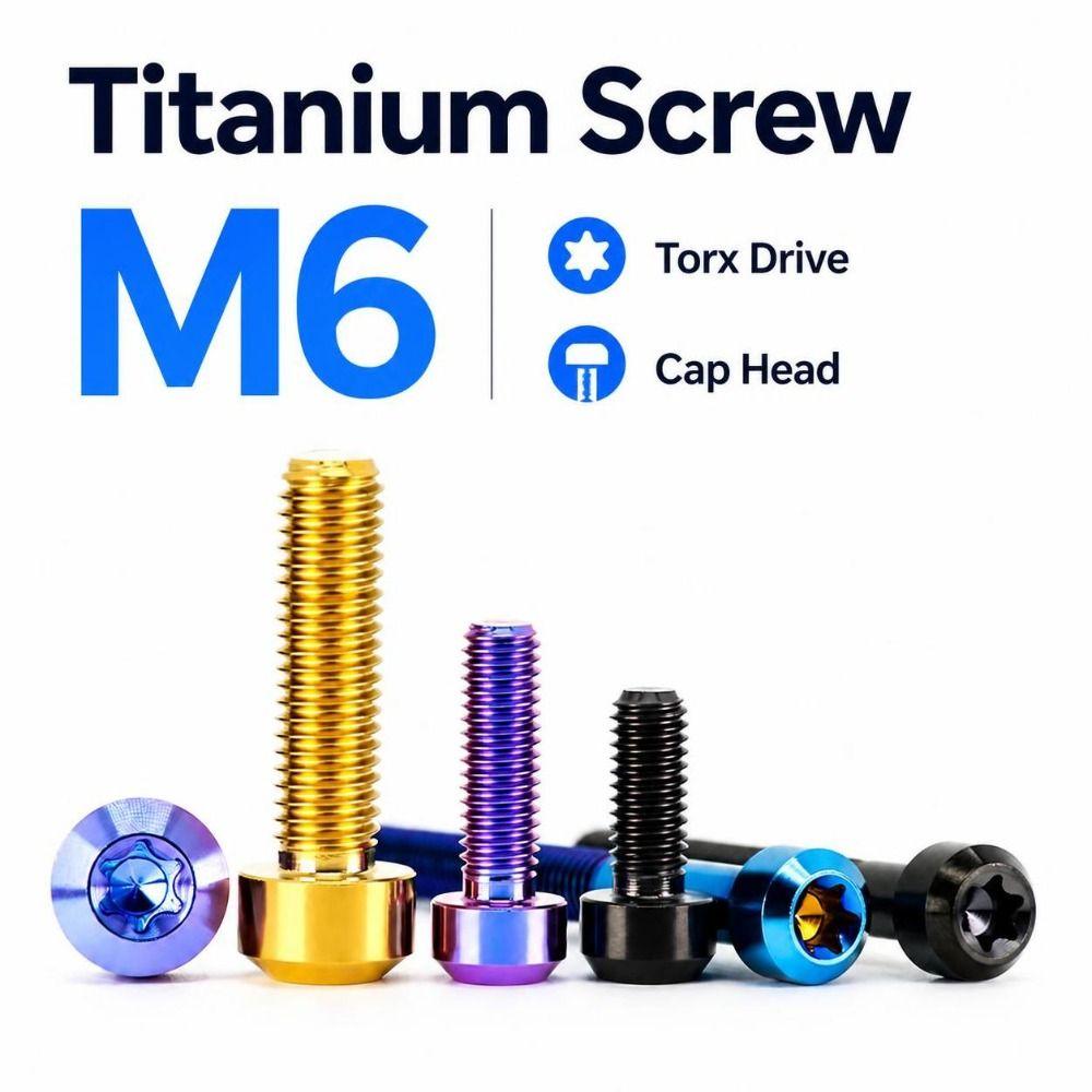 M6 Titanium Screw Torx Drive Socket Cap Screw Durable Fastener Screw Motorcycle Upgrade