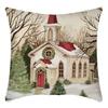 New Christmas Snowman Santa Claus Line Print Pillow Home Sofa Cushion Cover