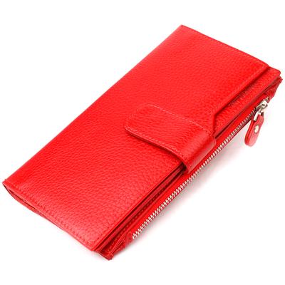 Вертикальный Женский кошелек из натуральной кожи CANPELLINI Wallet 21640 Красный