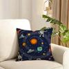 outer space spaceship astronaut rocket Cushion Cover Reversible Plush Pillow Cover Soft Fluffy  Home Decor for Sofa Bedroom