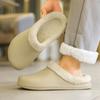 Size 47 Winter Men Slippers Warm Furry Slippers Couples Concise Indoor Home Cotton Shoes Casual Fluffy Slides Plush Fur Clogs