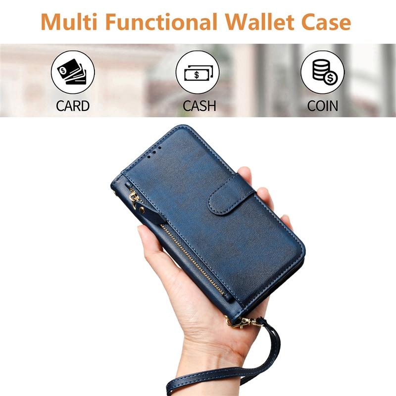 Flip Case for Realme V11 V13 V20 V23 V25 V50S V60 V60S Q3 Q3i Q5 Pro Q5i Q5X C61 C63 C65 C75 4G 5G Leather Wallet Cover Card Slot Bag Zipper Casing