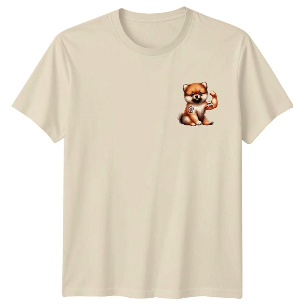 Love Mom Pomeranian Puppy Motherhood Family Unisexs Unisexs Graphic Tee Top
