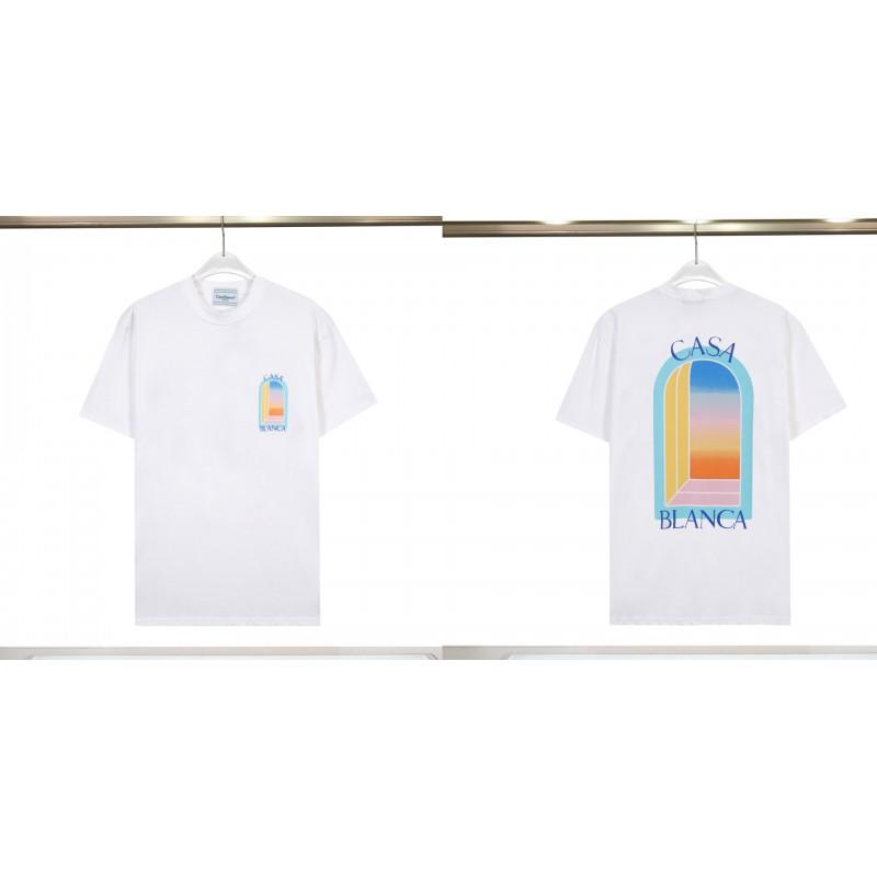 Casablanca Style Graphic T Shirt Men Women Loose Fit Cotton Tee