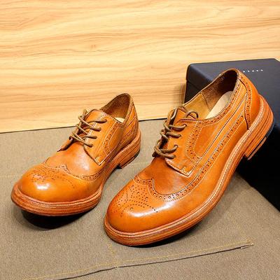 Модная мужская обувь дерби ручной работы, прошитая Goodyear, из мягкой телячьей кожи, из натуральной кожи, с крылышками, броги, удобная повседневная обувь