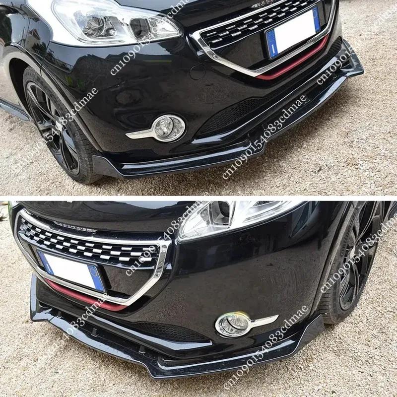 Front Bumper Splitter Diffuser for Peugeot 208 GTI PureTech THP BlueHDi VTi HDi 2012-2015 Spoiler Lip Body Aero Kit Tuning Parts