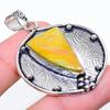 Natural Bumble Bee Jasper Gemstone 925 Sterling Silver Pendant 1.97" z1S14