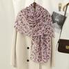 New Plant Flower Print Bali Yarn Long Shawl Hot-selling Thin Breathable Sunscreen Windproof Scarf Women