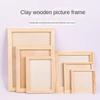 Creartive Blank Clay Frame Multi Size Wooden Photo Holder Desktop Ornament  Children's Handcraft