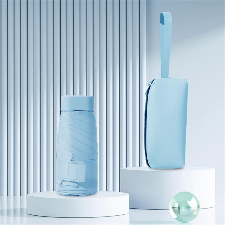 Small Rain and Sun Umbrella Pocket Size Rain Cover with Storage Box Foldable