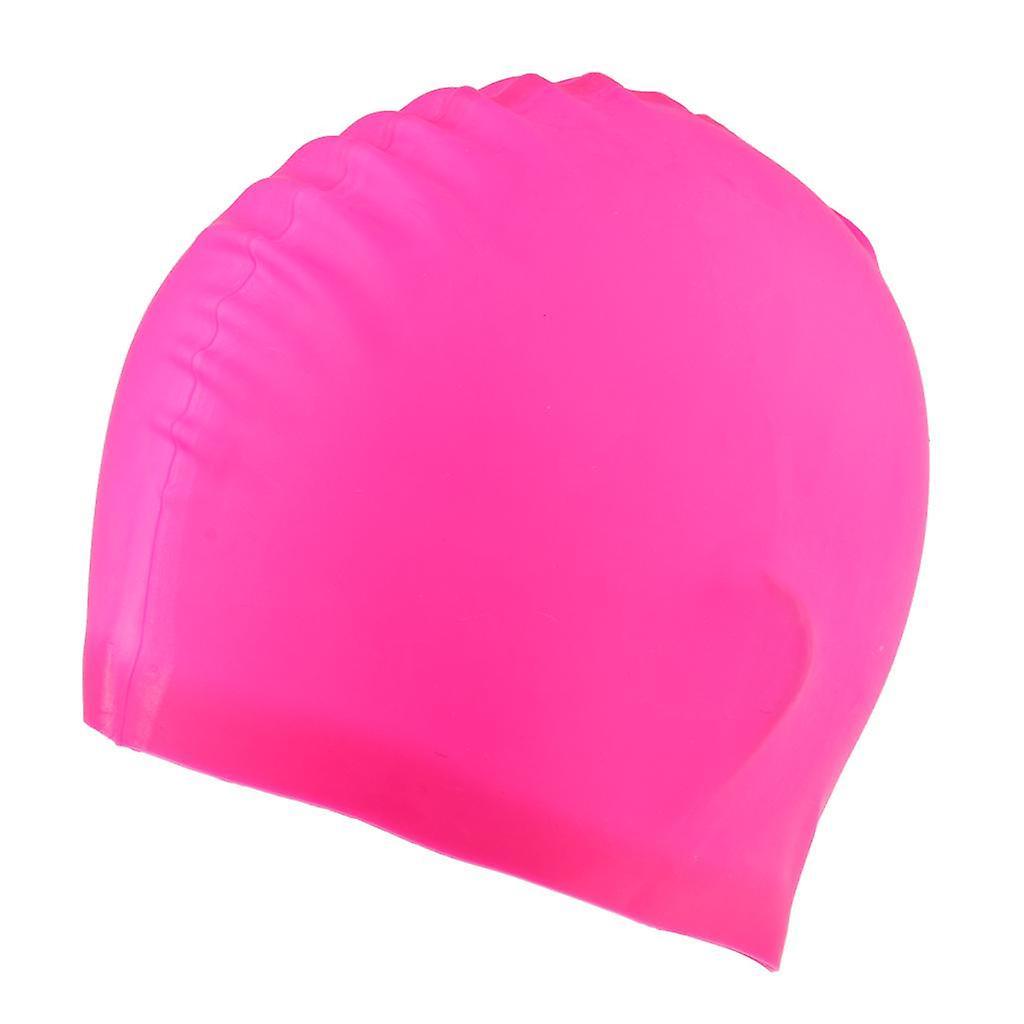 3xSwim Caps Waterproof Unisex Premium Silicone No-Slip Swimming Hat Pink