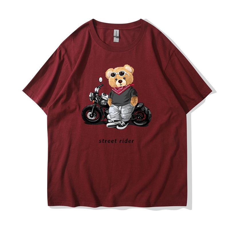 Летняя мужская футболка с принтом Teddy Knight, повседневные свободные футболки с короткими рукавами и 2D-принтом