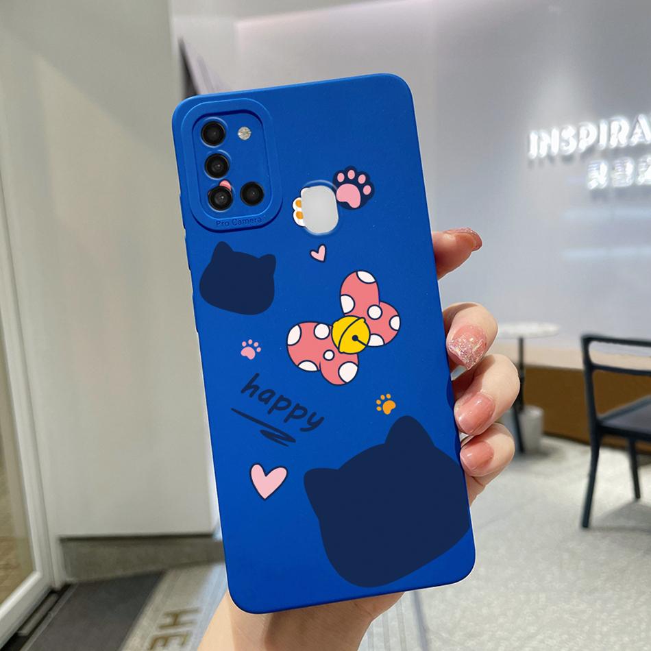 Чехол для Samsung Galaxy A21s Фиолетовый Лавандовый Цветок Защита Камеры Мягкий Чехол для Телефона Для Samsung A21s 6.5" SM-A217F A 21 s Чехол