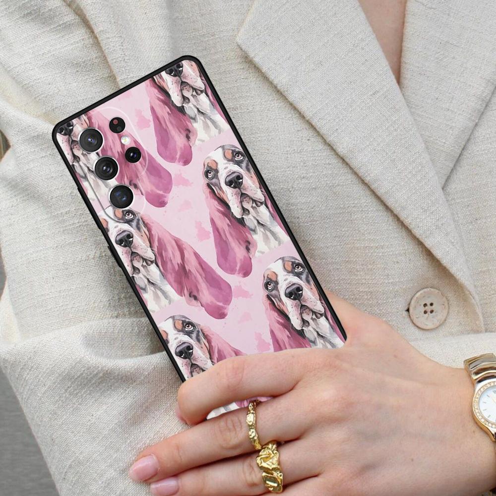 Cute Basset Hound Puppy Dog Cell Phone Case for Samsung Galaxy S26 Ultra S25 S24 S23 S22 S21 S20 Note10 Cover