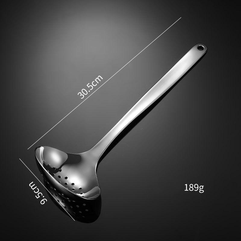 HANYANG 304 Stainless Steel Soup Shell Leakage Spoon Gold Titanium Plated Multi-specification Hot Pot Soup Spoon Household Kitchen Tableware