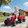 Electric Kids Tractor, Ride-On Tractor with Remote Control, Soft Start, for Children Aged 3-8 Years, Red