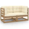 Day and Night - Day and Night 2-seater Garden Sofa and Cushions Solid Honey Pine Wood