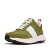 FitFlop FLOW FLATFORM Size Cm F-MODE FABRIC/SUEDE/LEATHER SNEAKERS, Women's, Camo-Green Mix, 24.0 [Used]