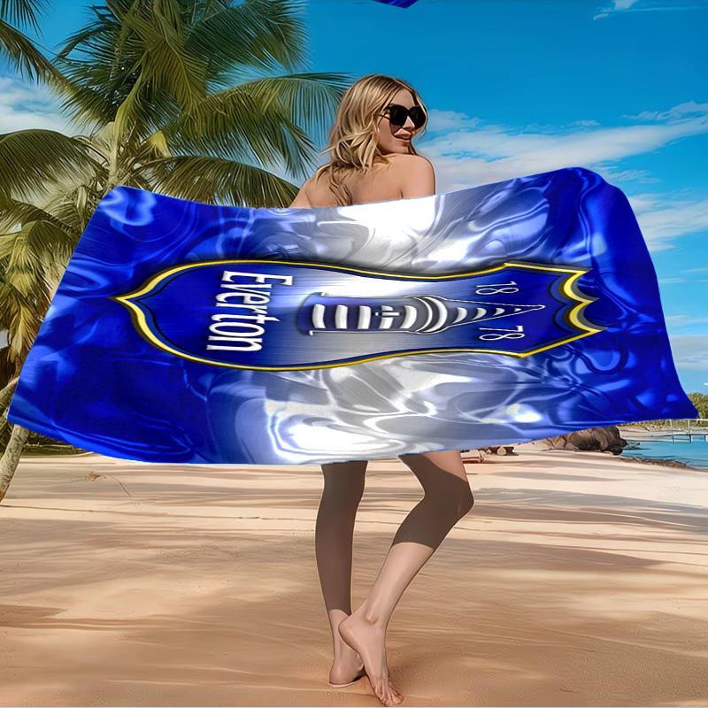 Everton Football Club Crest Beach Towel Microfiber Beach Towel, Lightweight and Quick-Dry, for Summer Travel, Swimming Pool Fan Birthday Gift