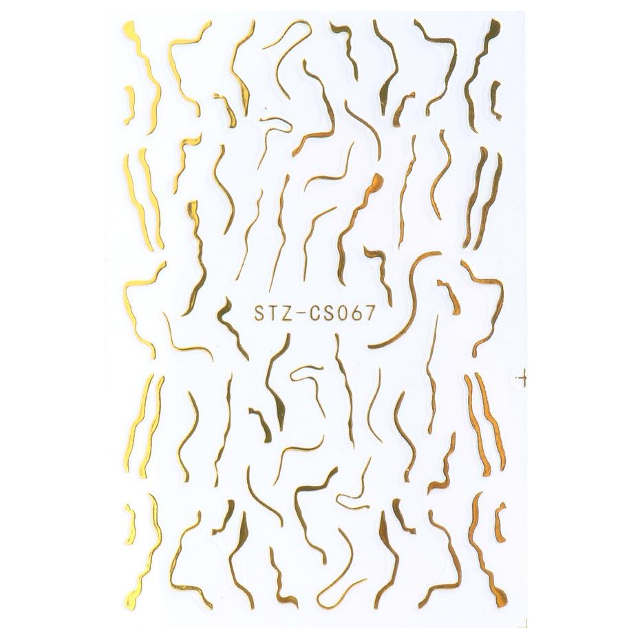 3D Metallic Golden Line Nail Stickers Striping Tape Nail Design Decor Art Decals DIY Manicure Decor