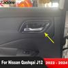 For Nissan Qashqai J12   2024 Carbon Fiber Car ide Inner Door Handle Bowl Cover Molding Trim Inteiror Accessories