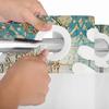 No Hook Blue Shower Curtain with Snap in Liner, Vintage Sea Turtle Bathroom Decor, Waterproof Fabric with See Through Top Window Open Grommet Bath
