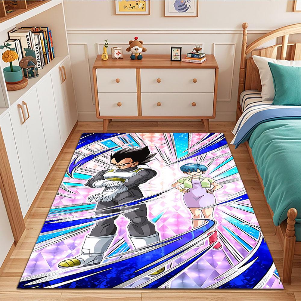 "Anime Duo with Dynamic Energy Background" Patterned carpet, suitable as a non slip play mat for the living room and bedroom sofa