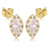 [Q2664] - 'Sissi' Gold Plated Earrings, White Gold - 11x7 Mm