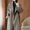 Women's Mid-Length Double-Faced Wool Coat: Slimming French & Korean Hepburn Style Winter Wear