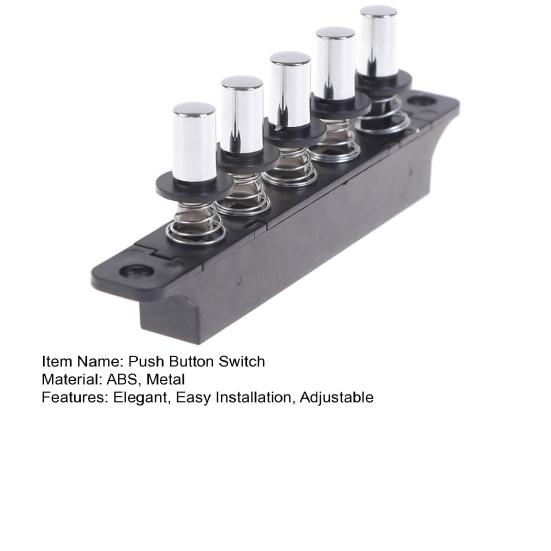 Кнопочный переключатель Yousheng для вытяжки Пятипозиционный Серебристый Дизайн клавиш пианино Пять независимых регуляторов скорости ветра Панель переключателей Простая установка