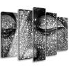 Five Piece Picture Canvas Print Buddha Black White