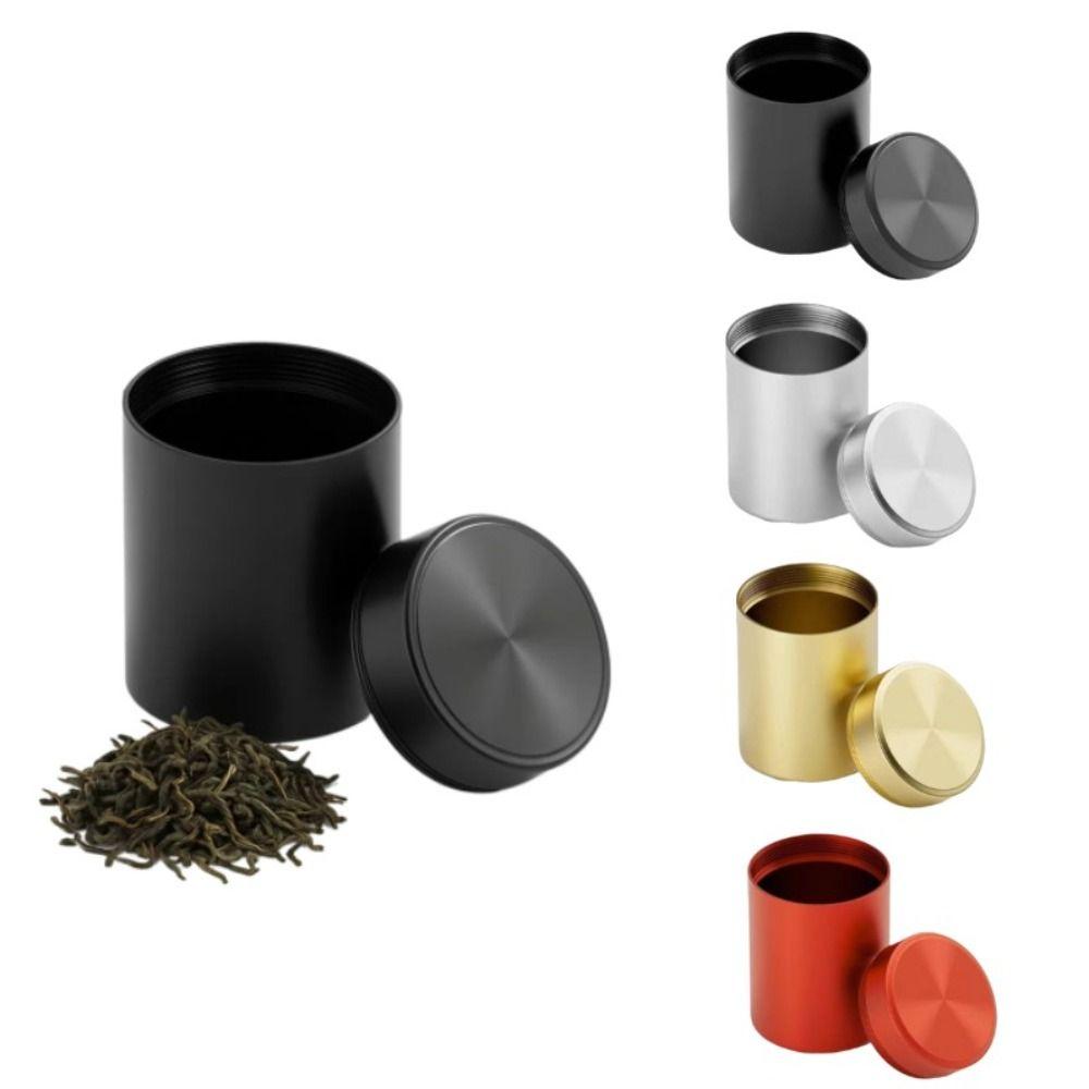 Solid Color Sealed Jar Moisture-proof Metal Box Portable Tea Can  Travel