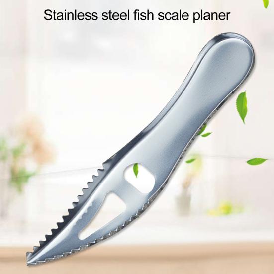 Anti-Rust Handheld Useful Double Row Sawtooth Stainless Steel Fish Scale Remover Fish Peeler