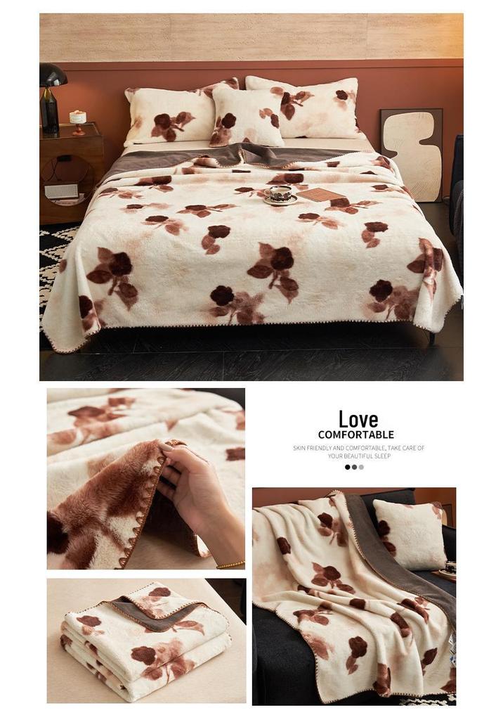 26 Soft Skin-Friendly Rabbit Fur Throw Blanket - Ideal for Single/Double Student Dormitory or Nap