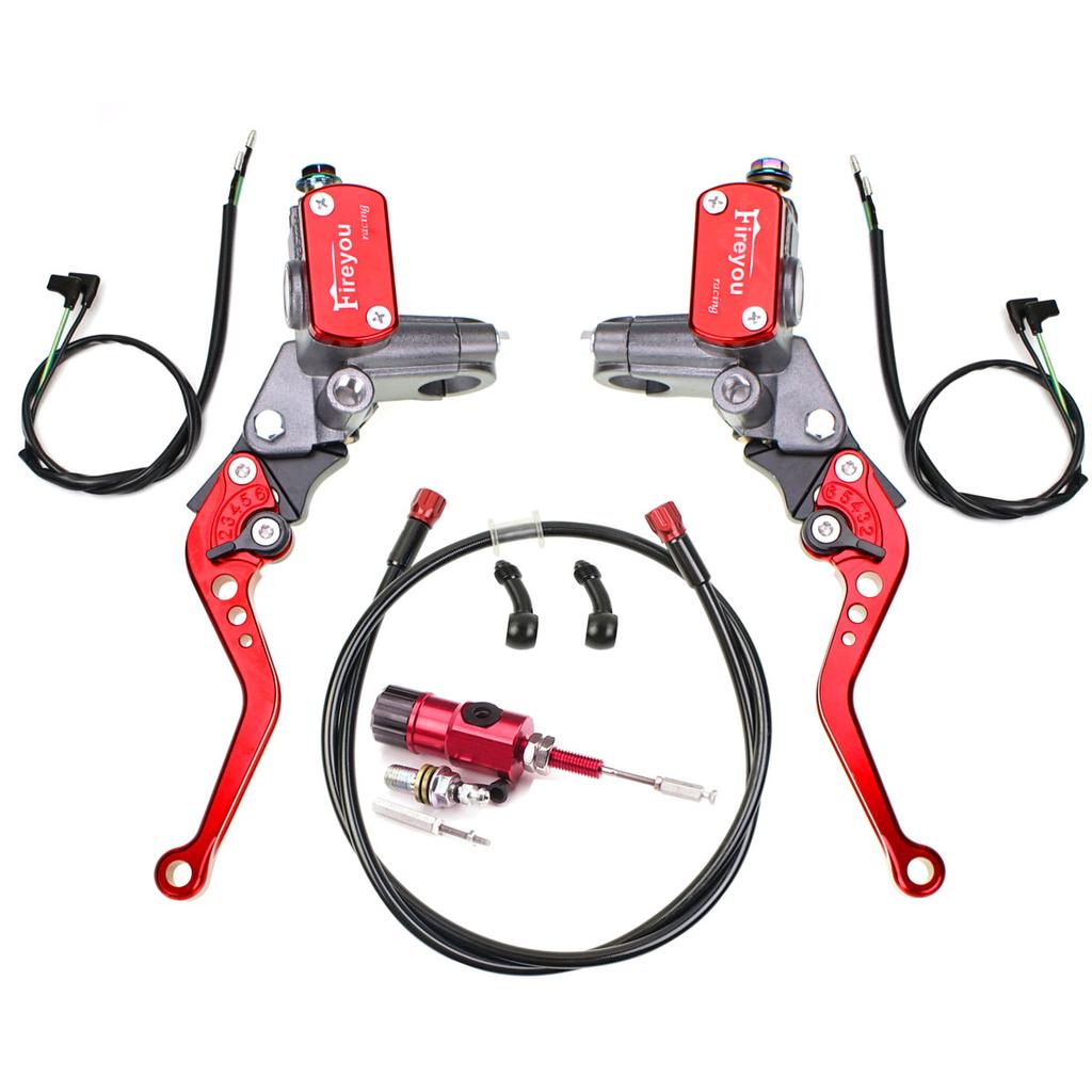 Motorcycle Hydraulic Clutch Kit Brake Master Cylinder Brake Hose Kit for Honda Yamaha Kawasaki Suzuki Italika