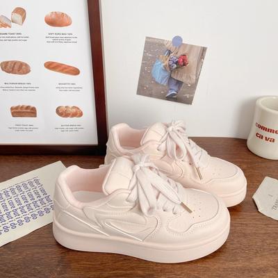 Легкие маленькие белые туфли на толстой подошве 2025 новый летний студенческий универсальный обувь ins повседневные кеды поддержка